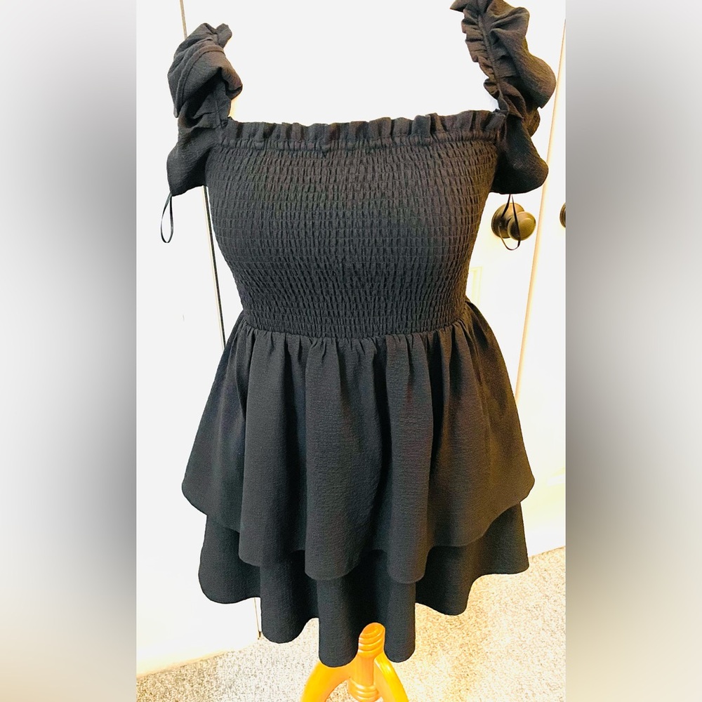 Express Black Mini Fit and Flare Dress